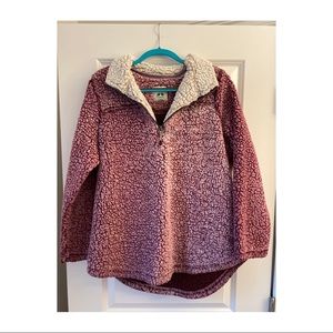 Maroon Sherpa Pull Over XL